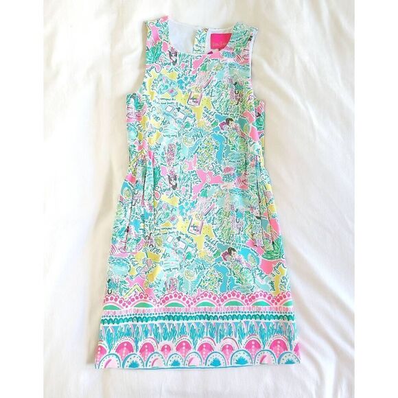 Lilly Pulitzer Marli Stretch Shift Dress Pop Up In The Beginning Women's Size 00 - Picture 1 of 8